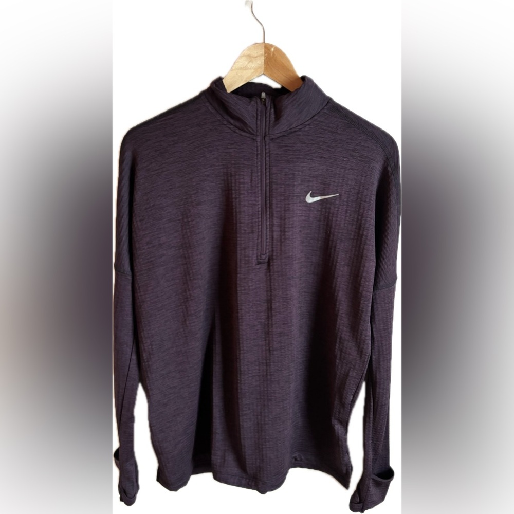 NIKE Dark Purple Running Quarter Zip Pullover Sweater